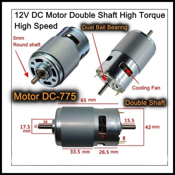 PAKET DINAMO 775 DC TORQUE MAGNET MOTOR DAN BRACKET