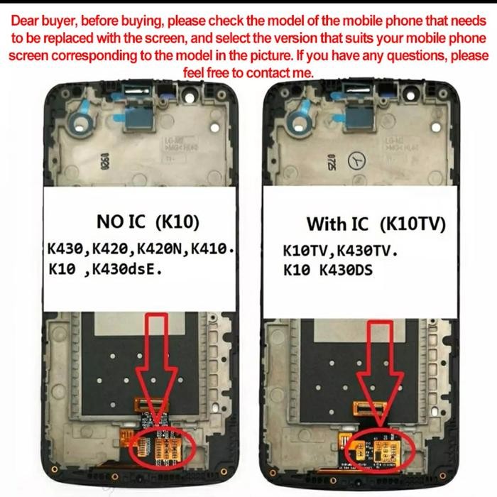 LCD TS FRAME Fullset LG K10 TV 2016 LITE K430 K10 K430DS WITH IC