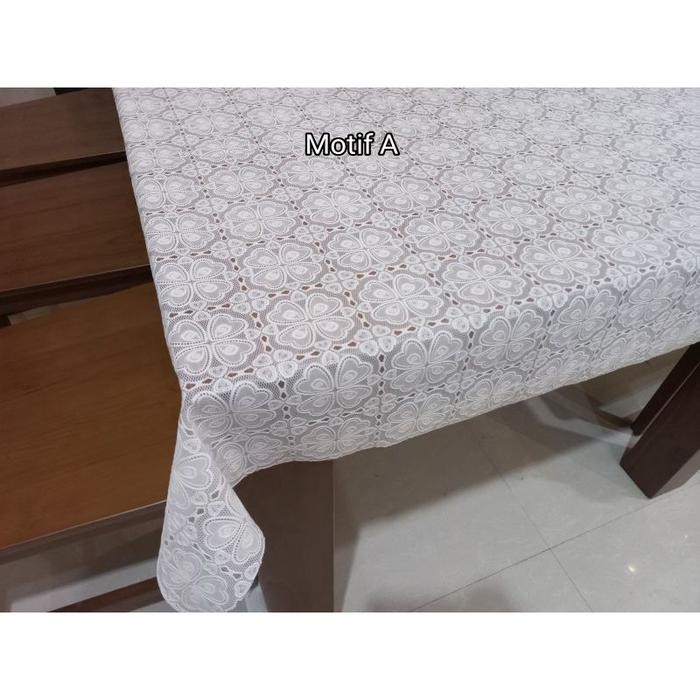 Taplak Meja Makan Putih Polos Plastik Anti Air Meteran Per 50 cm