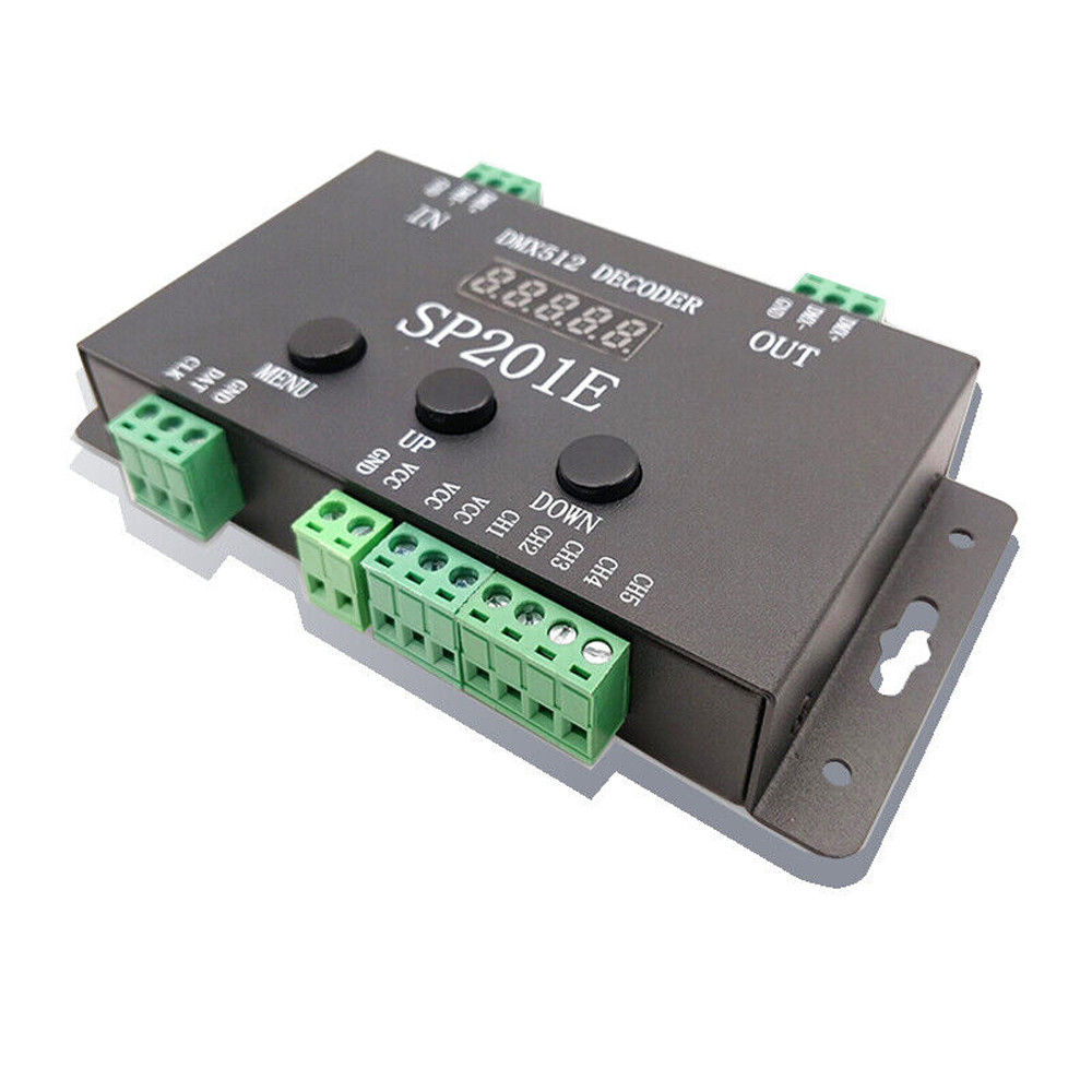 SP201E DMX512 DECODER DC 5-24V DMX Converter Controller DMX512/1990 to SPI Addressable LED 1024