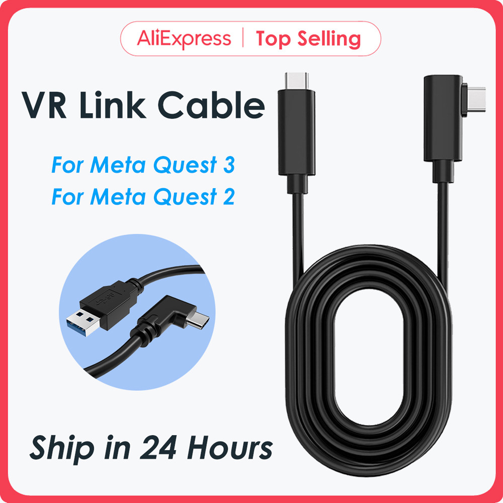 Vr Link Cable For Meta Quest 3S Accessories Usb 3 Type C Cable Data Transfer Fast  arging For