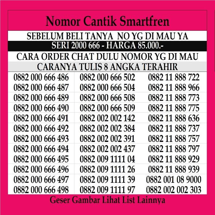(Allthebest) Nomor Cantik Smartfren 4G LTE 11 Dan 12 Digit Kartu Perdana Prabayar