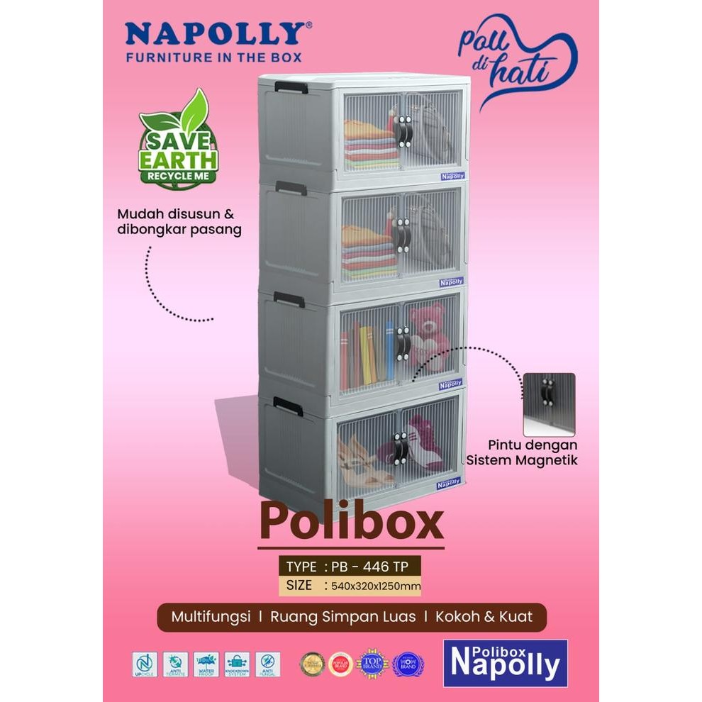 NAPOLLY PoliBox Lemari Plastik Portable SUSUN 4