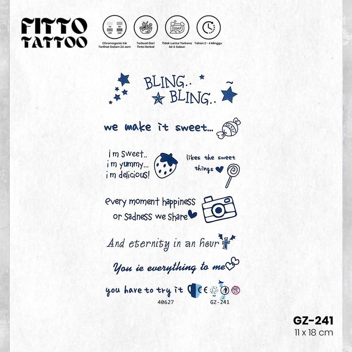 New tato temporer semi permanen tattoo fruit ink tatto lengan quotes leher tatoo Temporary