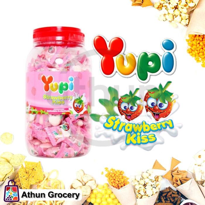 

New Permen Yupi Strawberry Kiss Candy Kemasan 300g jajan toplesan jajan lebaran jelly lunak manis