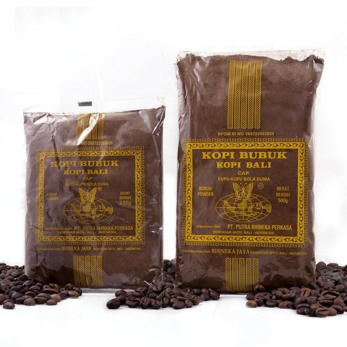 

PREMIUM Kopi Bubuk Bali Cap Kupu Kupu Bola Dunia 250gr 500gr