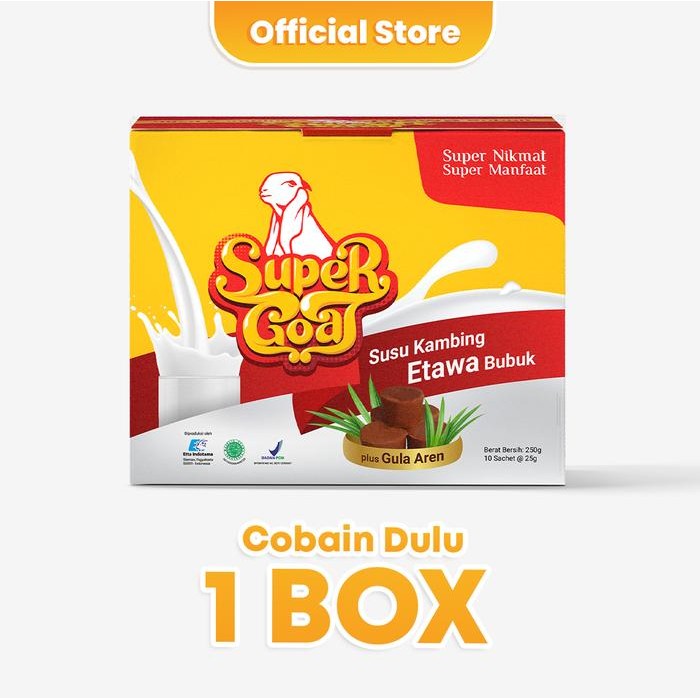 

PREMIUM Supergoat Susu Etawa (Cobain Dulu 1 Box) Susu Kambing Bubuk Gula Aren bahan putih dairy milk