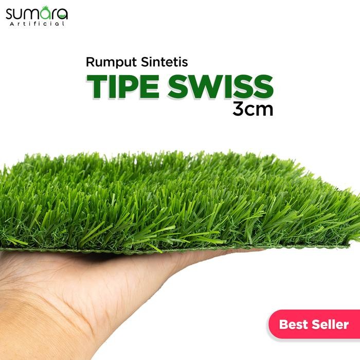 Rumput Sintetis Swiss 3 Cm Karpet Rumput Sintetis Dekorasi Hijau