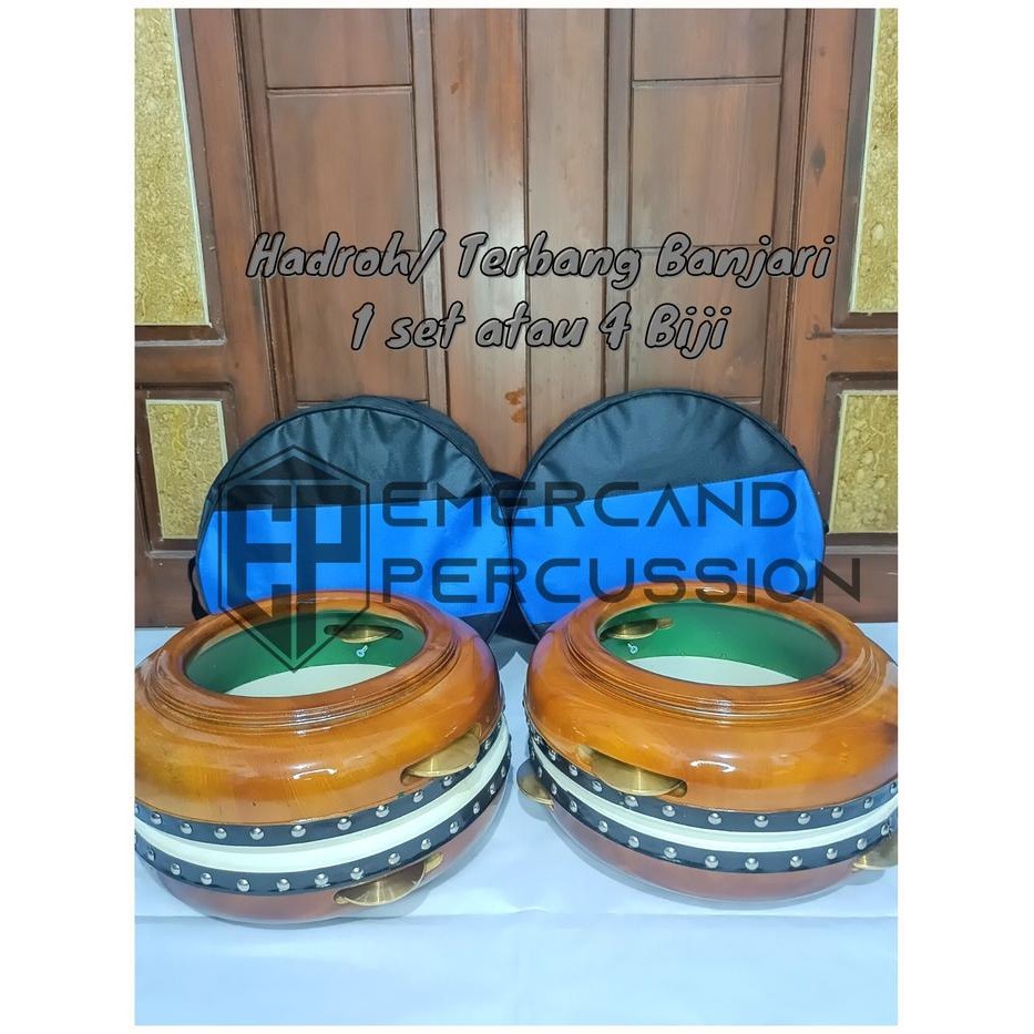 HADRAH/ TERBANG AL BANJARI UKURAN 32 TAS TERBANG BERKUALITAS ( KAYU MAHONI )