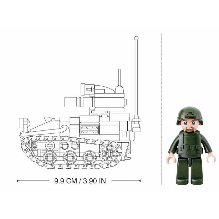 Sluban Bricks Tank Wiesel Armoured Weapons Carrier B0750