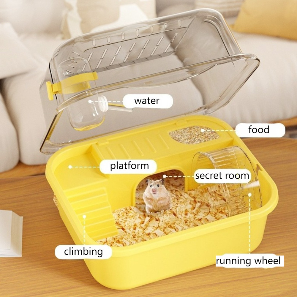 Hamster Cage With Water Bottle Running Wheel Hamster Habitat House Small Pet Cage Exercise Playing