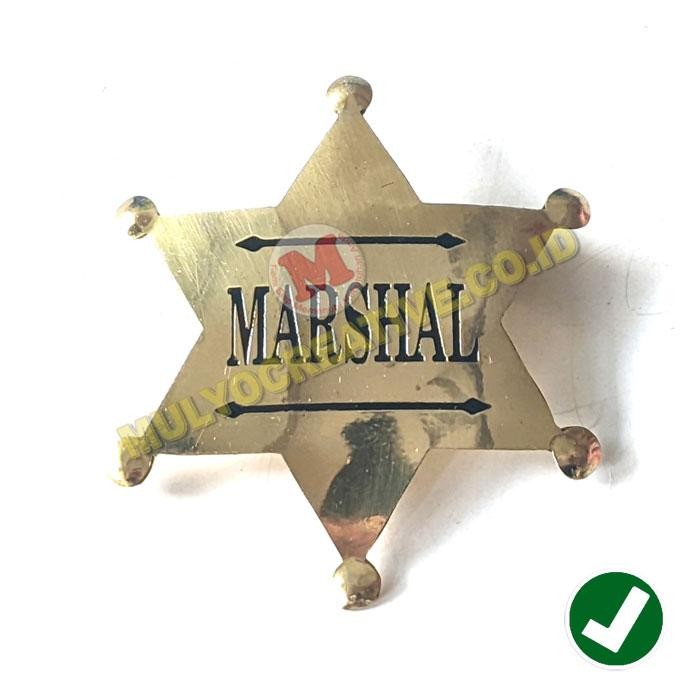 

Lencana Pin Logo Marshal Ukuran 7X6 Cm Bahan Logam Kuningan PREMIUM