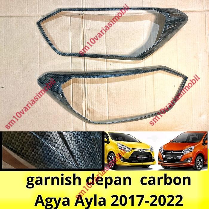 Promo Paket Garnish Lampu Depan Belakang Agya Ayla 2017 2018 2020 2021 2022 Full Carbon