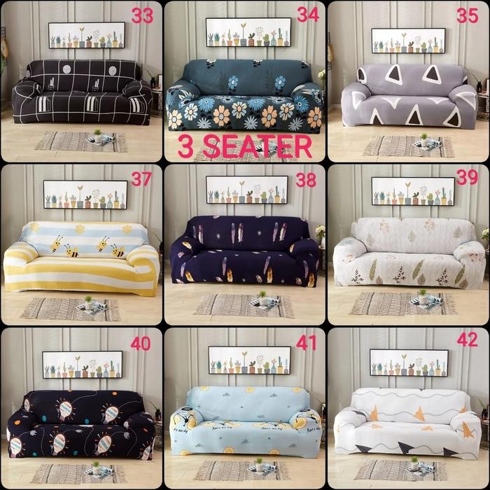 Sarung Sofa 3 seater ( 1pcs sarung bantal )