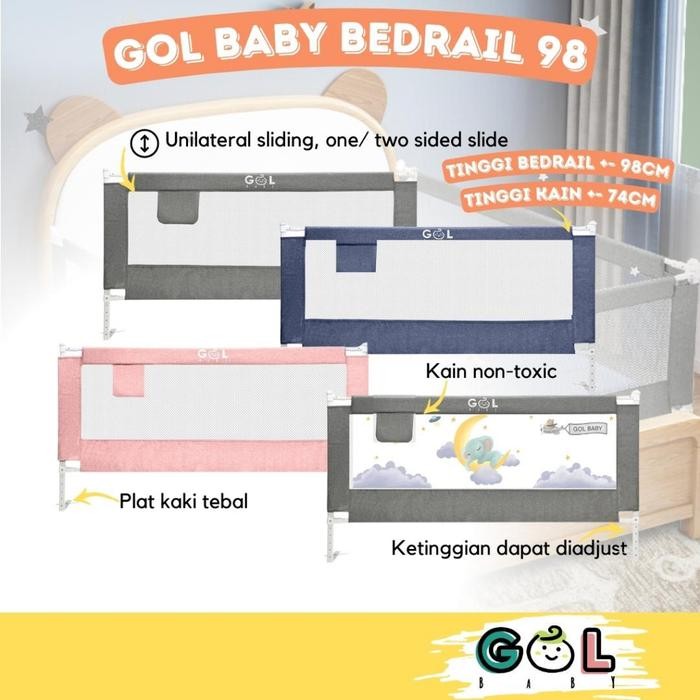 GOL Baby Bedrail Baby Bed Guard Bed rail Safe Pembatas Pagar Bayi Pengaman Pagar Kasur Ranjang