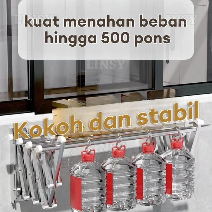 JEMURAN DINDING LIPAT STAINLESS 2 METER JEMURAN BAJU PAKAIAN DINDING JEMURAN LIPAT DINDING