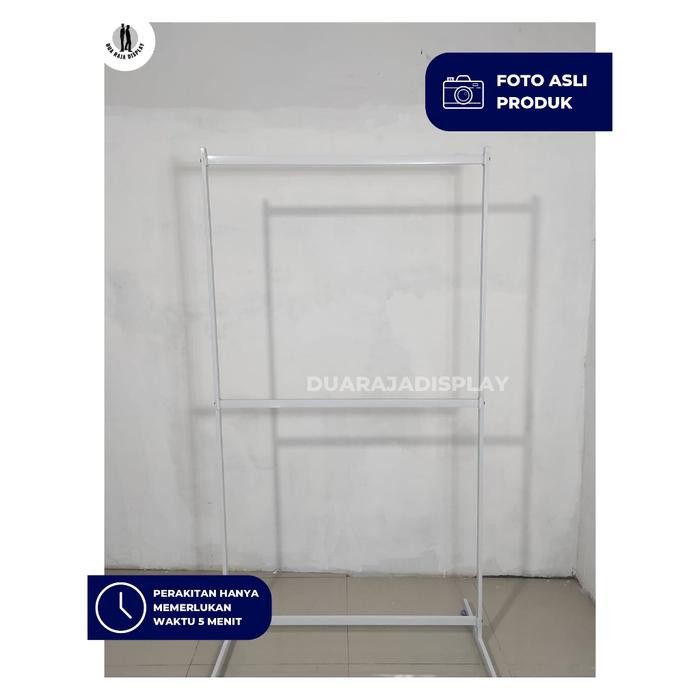DRJ - Gawang Baju Rak Gantungan Baju 2 Tingkat - 2 Susun - Rak Baju