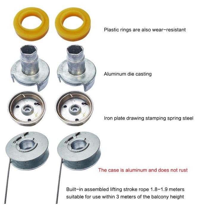 Engkol Jemuran Baju Lifting Kanopi Sliding Hanger Aluminium Gantungan Pakaian Atap Plafon Lipat