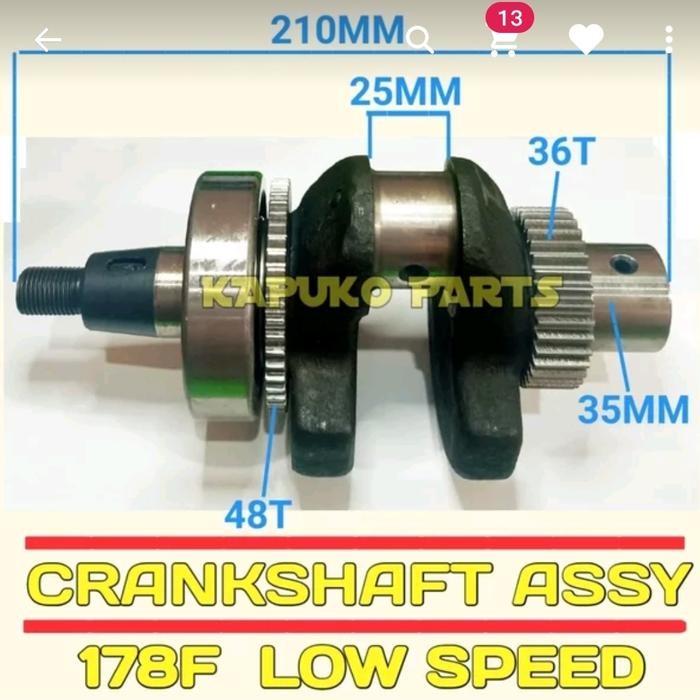 Buruan serbu] Crankshaft - Kuras Kruk As Engine Diesel Solar 178 178F 178F Putaran Lambat Kipor