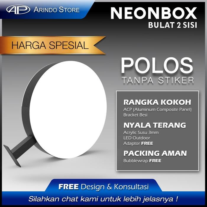 Neon Box Murah Bulat 2sisi Polos