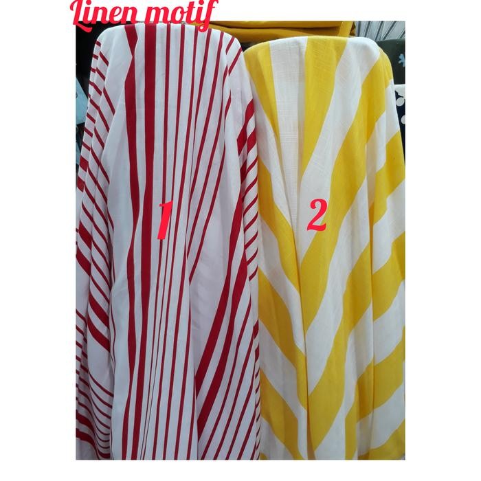 Kain linen salur/Bahan linen strip