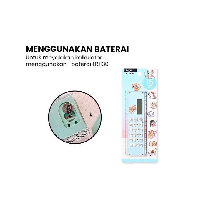

[Cod] Gd A65 Kalkulator Penggaris 2In1 Mini Karakter Kalkulator 8 Digit Penggaris 15Cm