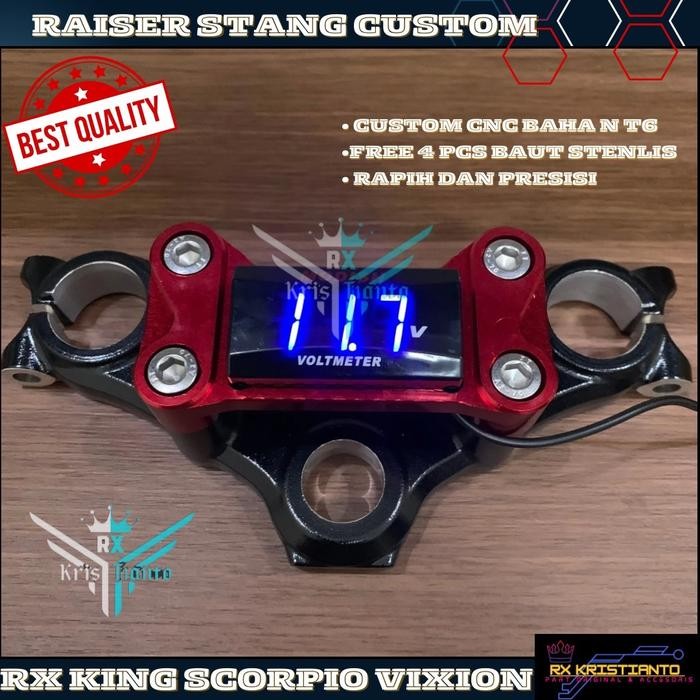 RAISER KLEM KLEMAN STANG CNC BISA PASANG VOLTMETER RXKING RX KING RXK RXS RX SPECIAL SCORPIO VIXION