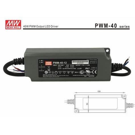 Terbaru Power Supply Meanwell Pwm-40-12 Dimmer 0-10V Pwm 40 12 Pwm4012 40W 12V