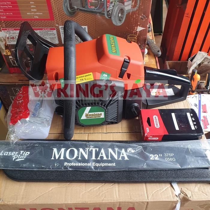 best seller] Chainsaw MONTANA CS 6500 MTN Mesin Gergaji Kayu MONTANA CS6500 22 inci