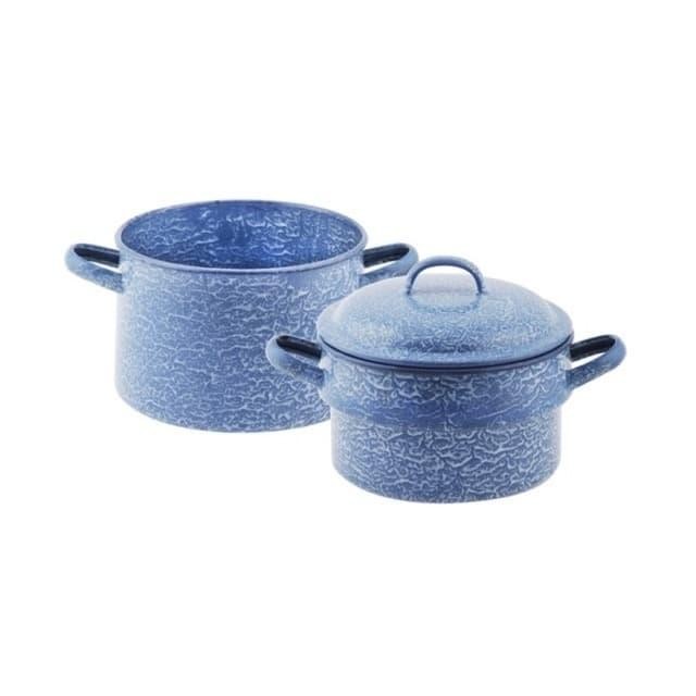 >>>>>] Panci Kukus atau Panci Tim Enamel Steamer Susun 2 Tingkat