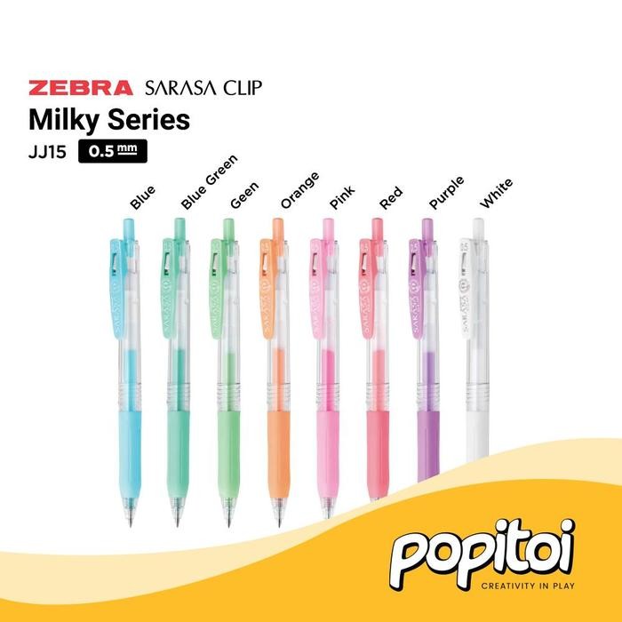 

FLASH SALE ZEBRA SARASA CLIP JJ15 GEL PEN 0.5 MM MILK PULPEN BOLPEN WARNA WARNI