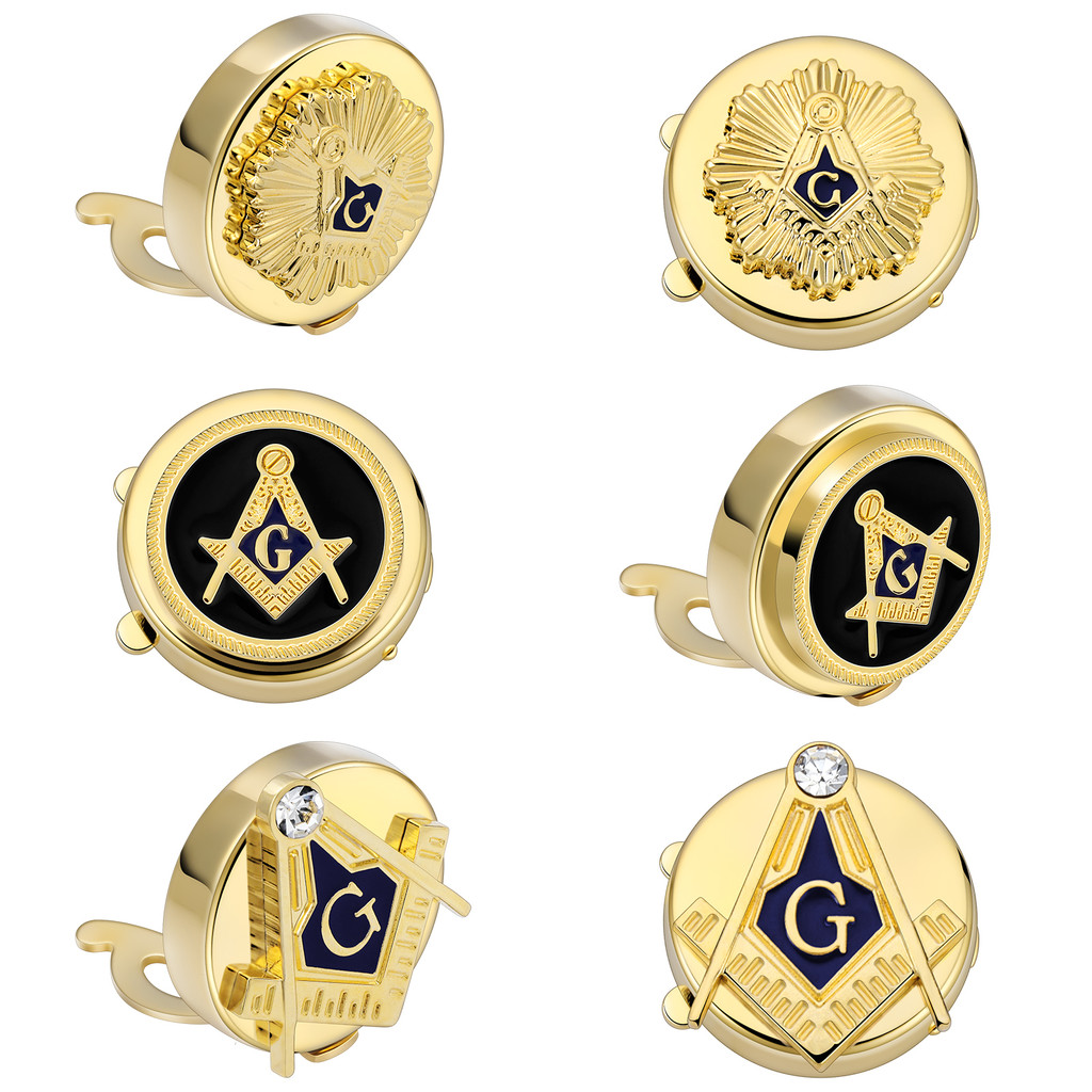 HAWSON Freemason Masonic Button Covers for Men shirts,High Quality Clothing Button,Masonic Cufflinks
