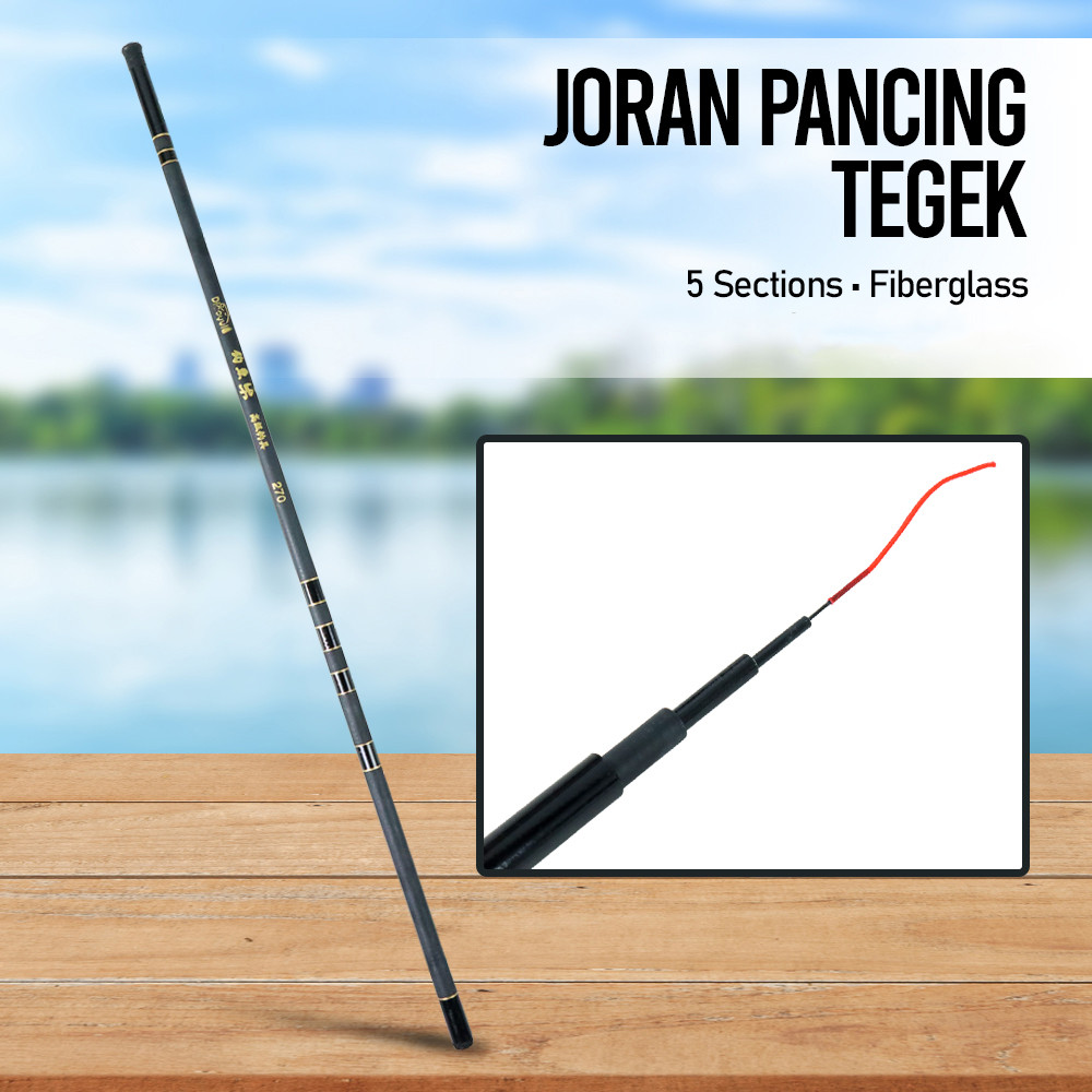 Promo TaffSPORT Joran Pancing Pole Tegek Fiberglass Fishing Rod 2.6M - SHZ46 mancing jadi sat set