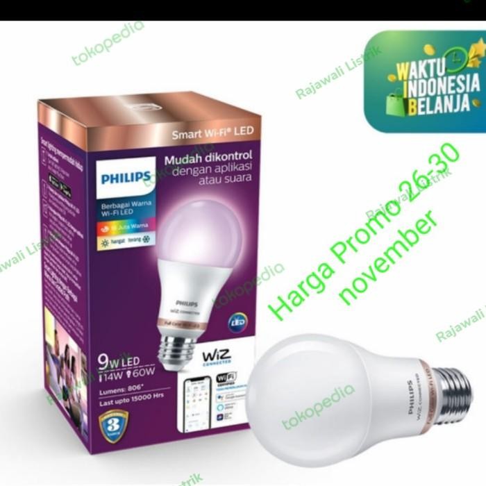 [Allthebest] philips lampu smart wifi led 9w color and tunable white warna warni
