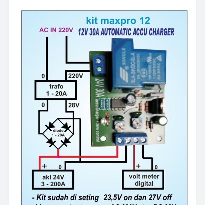 [Allthebest] kit aki charger 24v 30a auto on off maxpro 12 for control solar panel