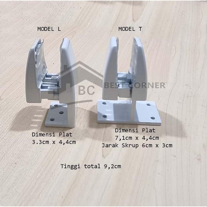 Bracket Ambalan Penyekat Partisi Kayu Sekat Meja Kantor + KAKI Putih