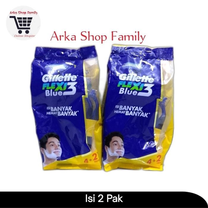 Paket Isi 2 Pak - GILLETTE Blue 3 Flexi Isi 6 Razor Pisau Cukur