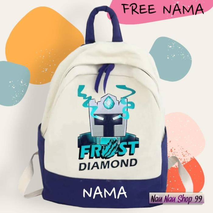 (FREE NAMA) Tas ransel anak frost diamond kekinian buat anak