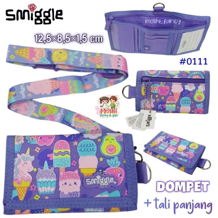 Dompet Smiggle Unicorn Ungu / Dompet Smiggle Ice Cream Candy Unicorn / Dompet Anak Lipat Tali