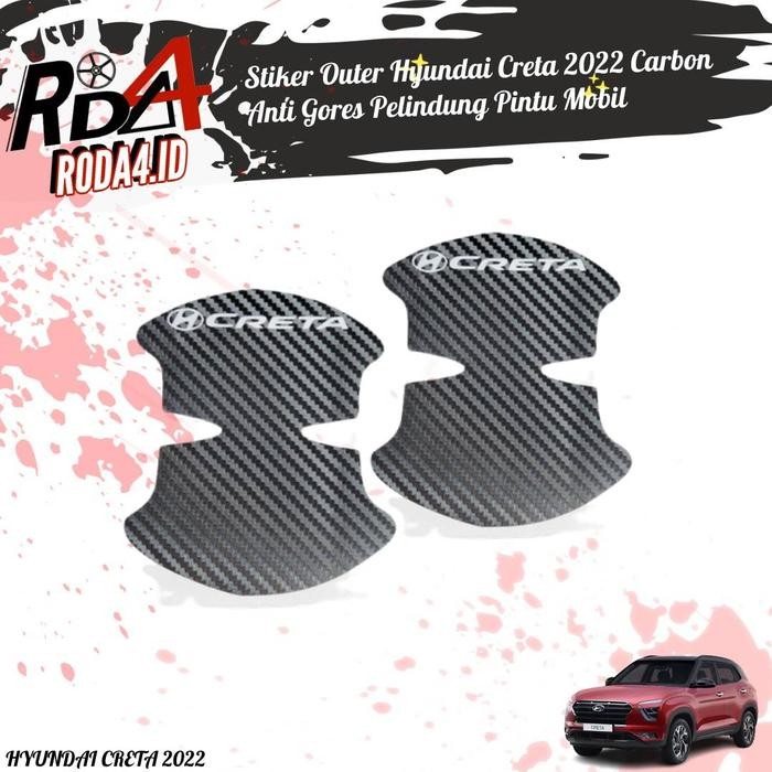 READY STIKER OUTER HYUNDAI CRETA 2022 CARBON ANTI GORES PELINDUNG PINTU MOB