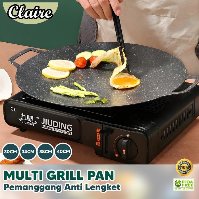 Claire [COD] Wajan Datar / Kuali Wajan Induksi / Grill Plate / Loyang Datar Martabak Telur