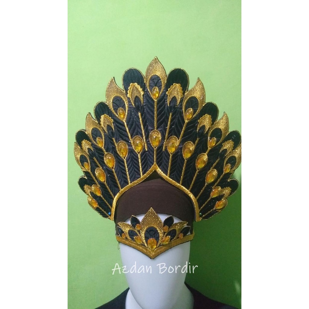 Renda Bordir Mahkota Aksesoris Tari Siger Bulu Merak