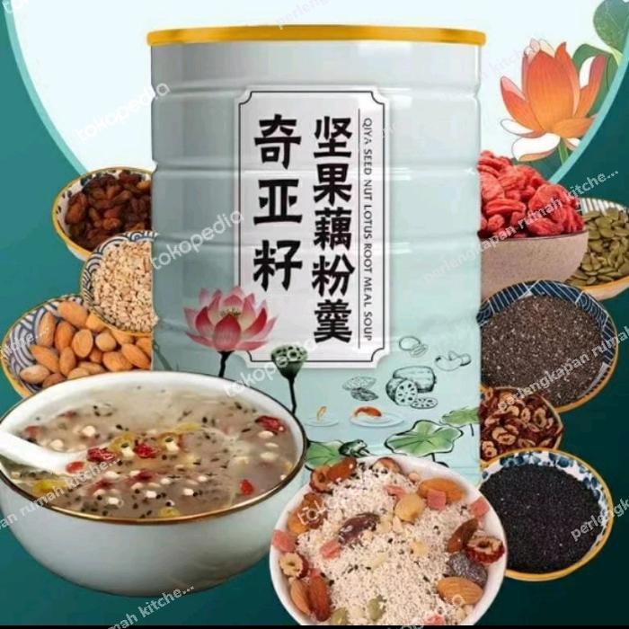 Qiya seed nut lotus root powder bubuk akar teratai dengan kacang 500gr