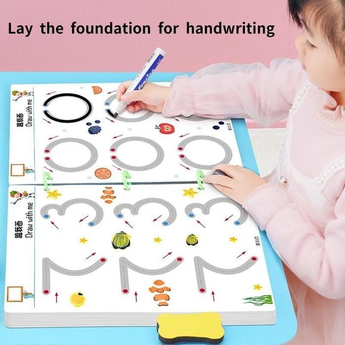 

KOI STORE 136 Page Magical Tracing Workbook ReusableDot To Dot Wipe And Clean Book Dapat Dihapus