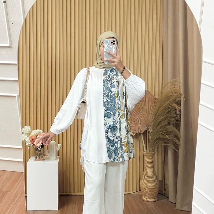 (Allthebest) MOANA BLOUSE KOMBI BLOUSE WANITA Fit Katun