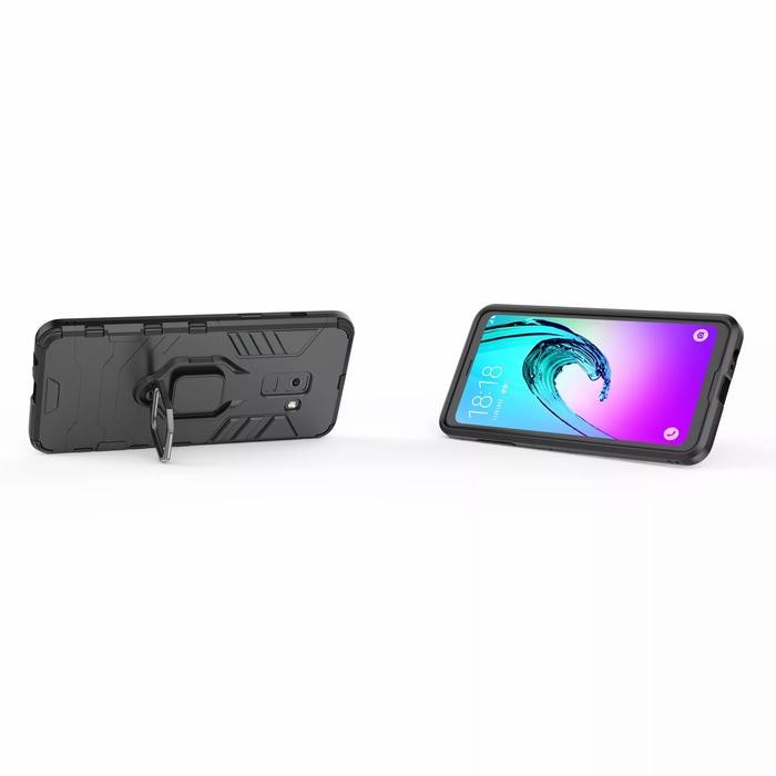 CASE SAMSUNG A8 PLUS 2018 RUGGED ARMOR ROBOT STANDING IRING