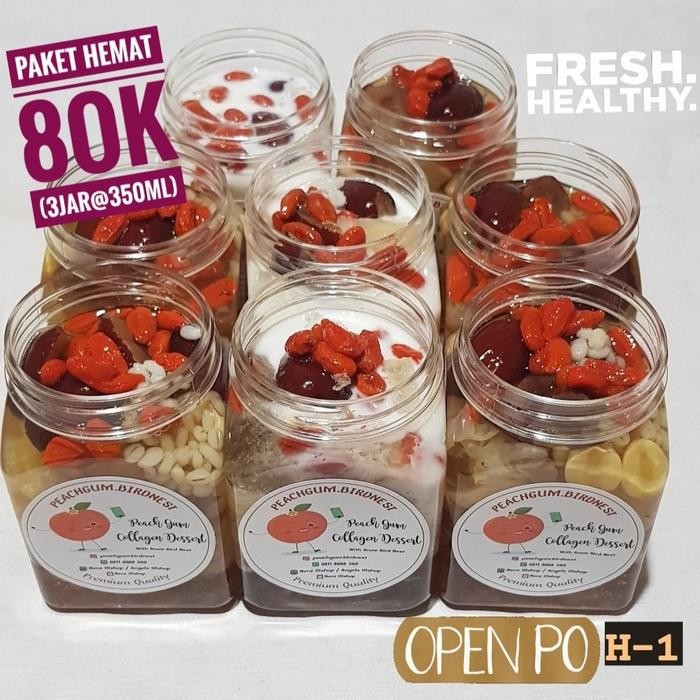 

Peach Gum Dessert Matang Komplit (11In1) Paket 3Jar/Wajib / Gratis Ongkir