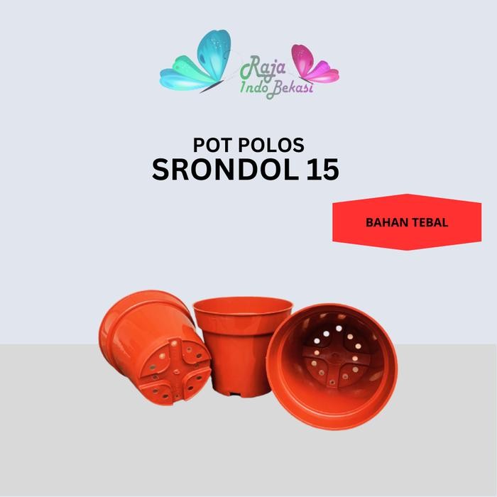 PREMIUM RAJA INDO Pot Tinggi 15cm Srondol Coklat Merah Bata bunga plastik 15 cm Tanaman