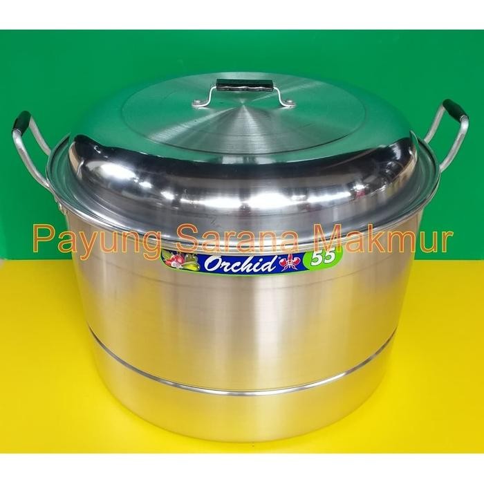 PREMIUM Panci Orchid SG 55 cm / Panci Kukus / Panci Alumunium / Panci Dandang