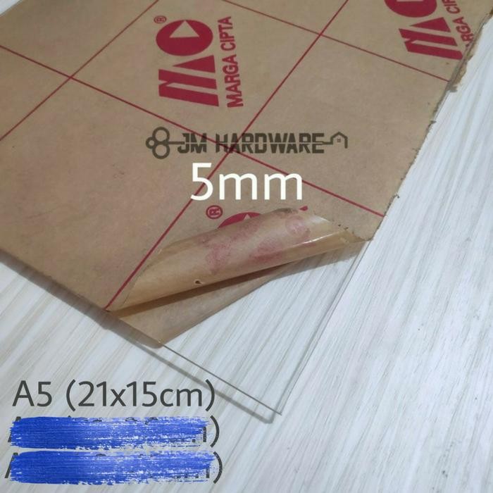 PREMIUM Acrylic bening 5mm A5 A4 A3 mika akrilik lembaran